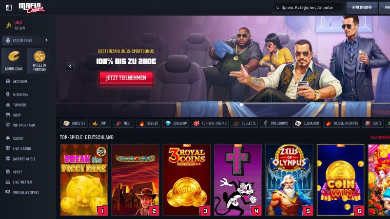 Mafia Casino Screenshot Bewertung